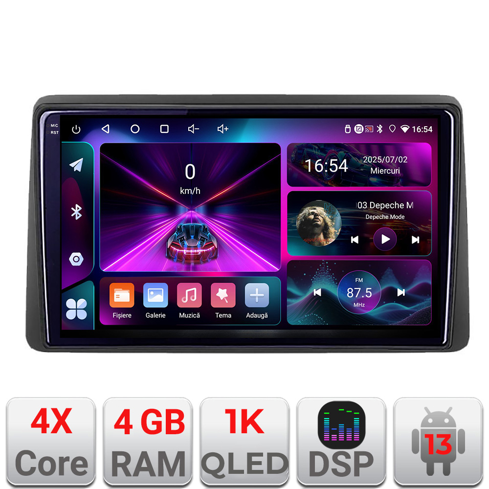 Navigatie Dodge RAM 2019- Android radio gps internet 4+64 InCell Display 1K kit-RAM2019+EDT-E209-RK