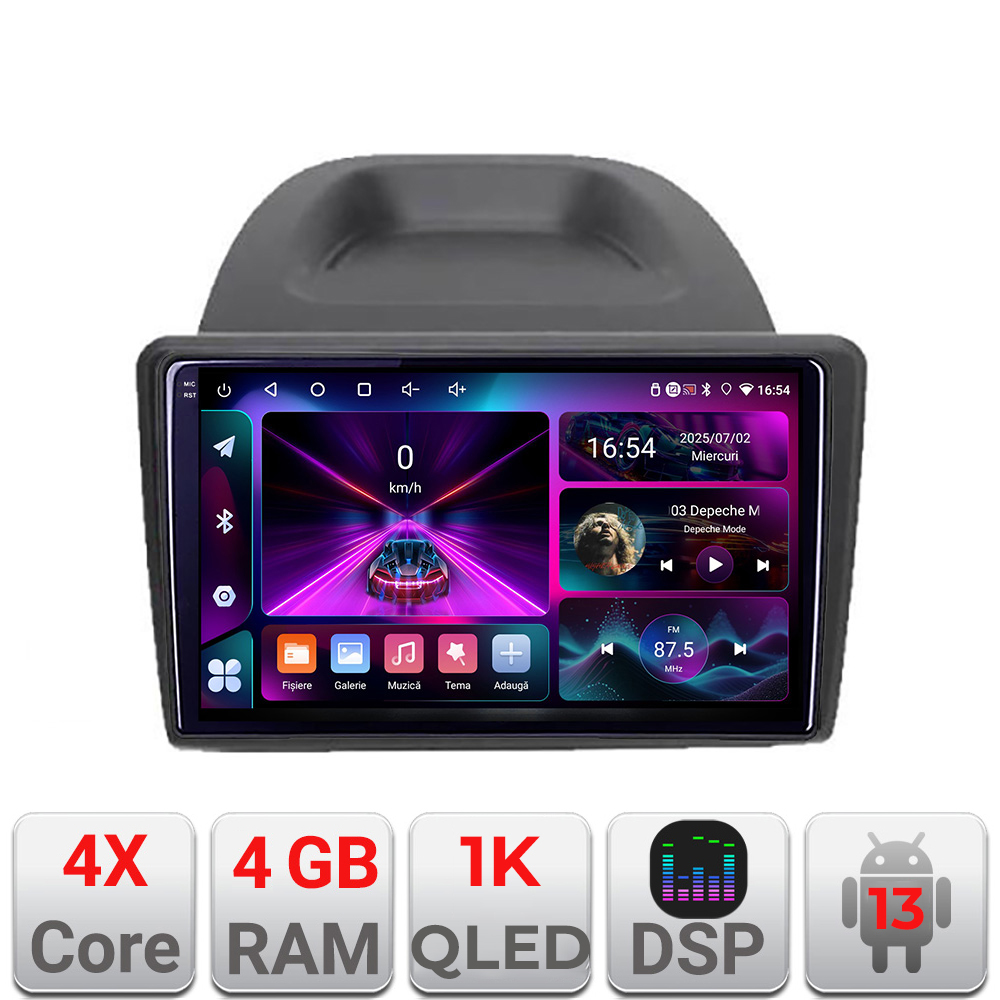 Navigatie Android Ford Fiesta 2012-2018, 4GB RAM, 64GB, InCell 1K