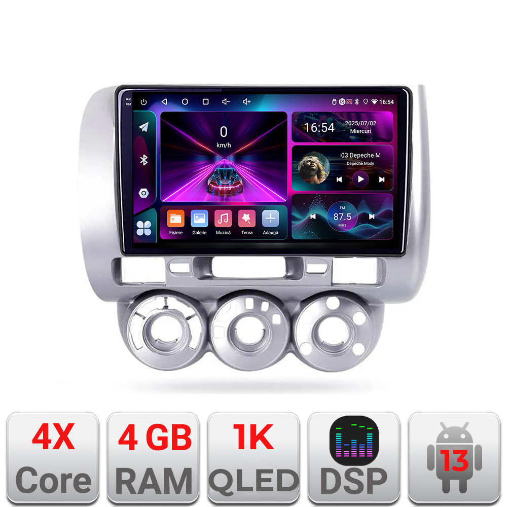 Navigatie Honda Fit Jazz 2004-2008 Android radio gps internet 4+64 InCell Display 1K Kit-jazz+EDT-E209-RK