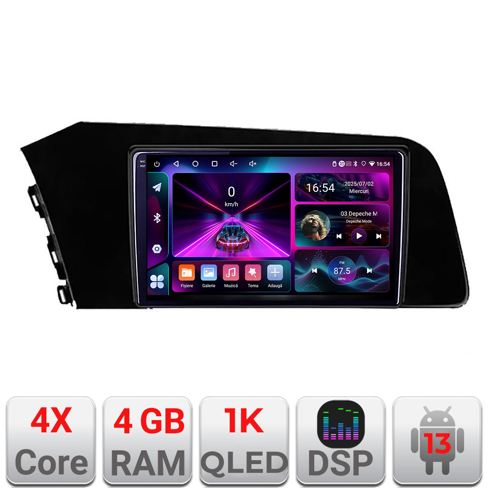 Navigatie Hyundai Elantra 2021- A-elantra2021 4+64 InCell Display 1K Android Waze USB Navigatie Internet Youtube Radio