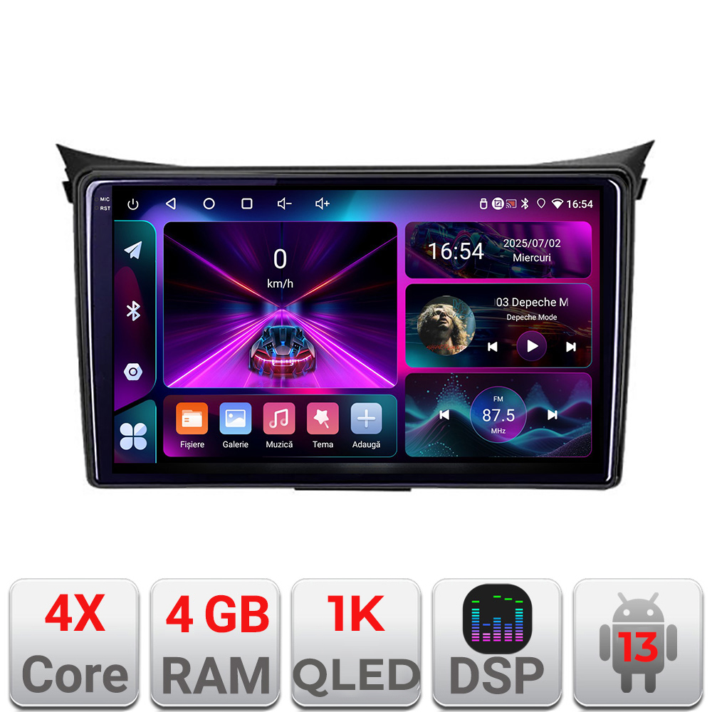 Navigatie Hyundai I30 2011-2016 4+64 InCell Display 1K Android Waze USB Navigatie Internet Youtube Radio Kit-i30-2011+EDT-E209-RK