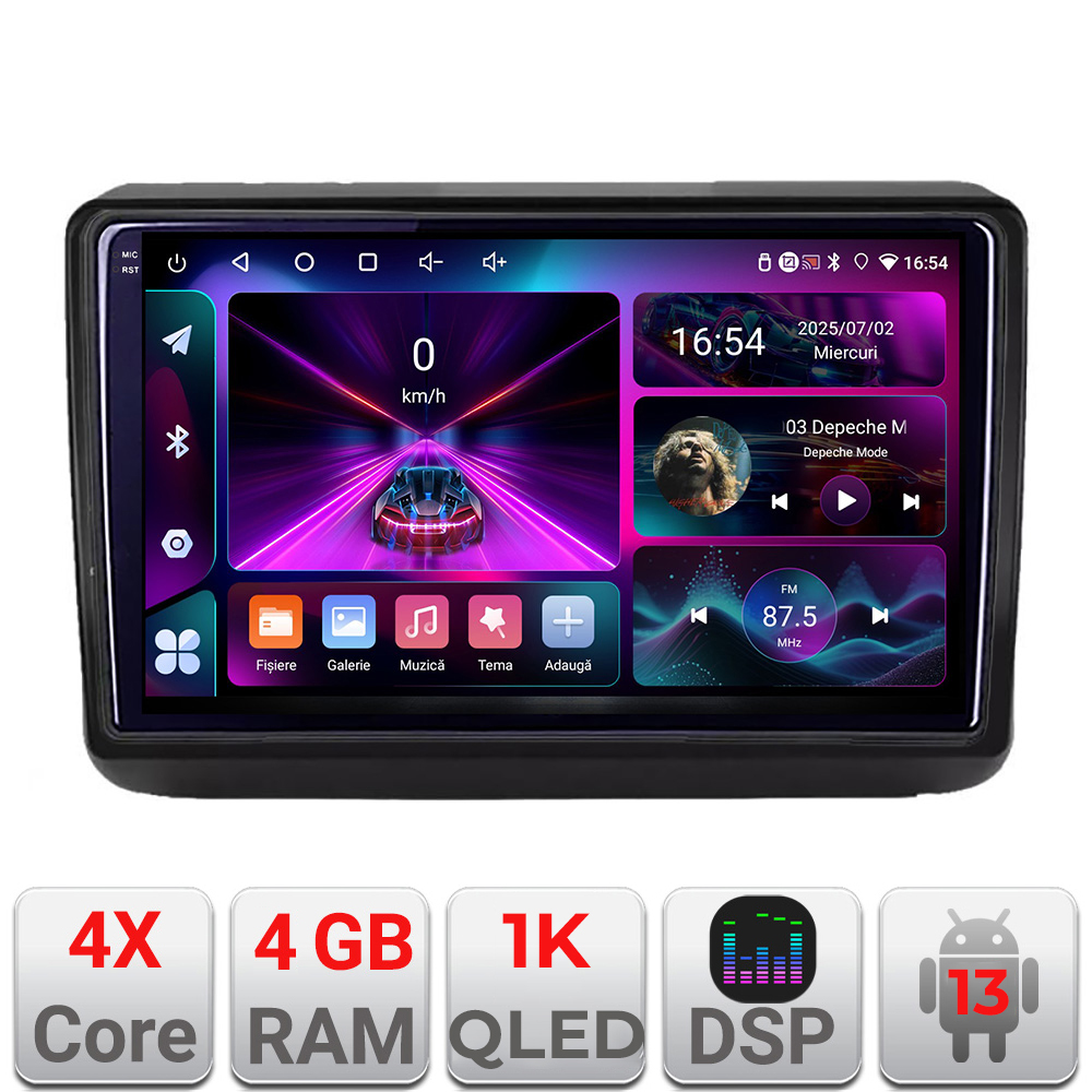 Navigatie Jeep Grand Cherokee 2014-2019 A-JGG 4+64 InCell Display 1K Android Waze USB Navigatie Internet Youtube Radio