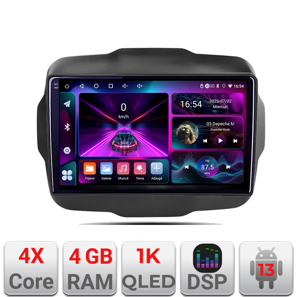 Navigatie Android Jeep Renegade 2015-2020, 4GB RAM, 64GB, ecran 1K