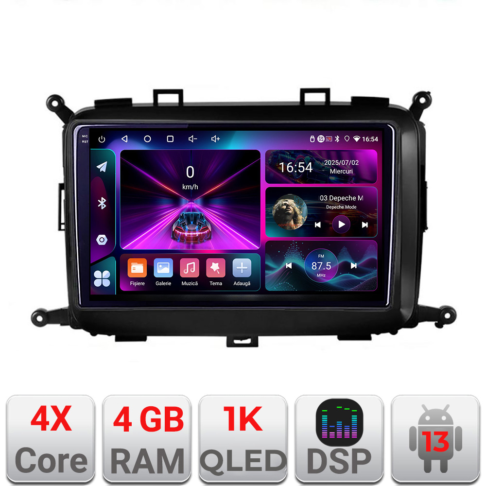 Navigatie Kia Carens 2013-2018 A-2023 4+64 InCell Display 1K Android Waze USB Navigatie Internet Youtube Radio