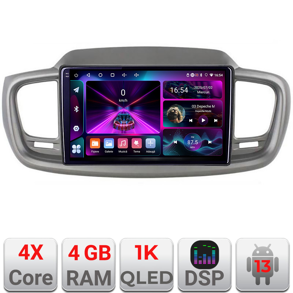 Navigație Android Kia Sorento 2015-2018, 4GB RAM, 64GB, ecran 1K InCell