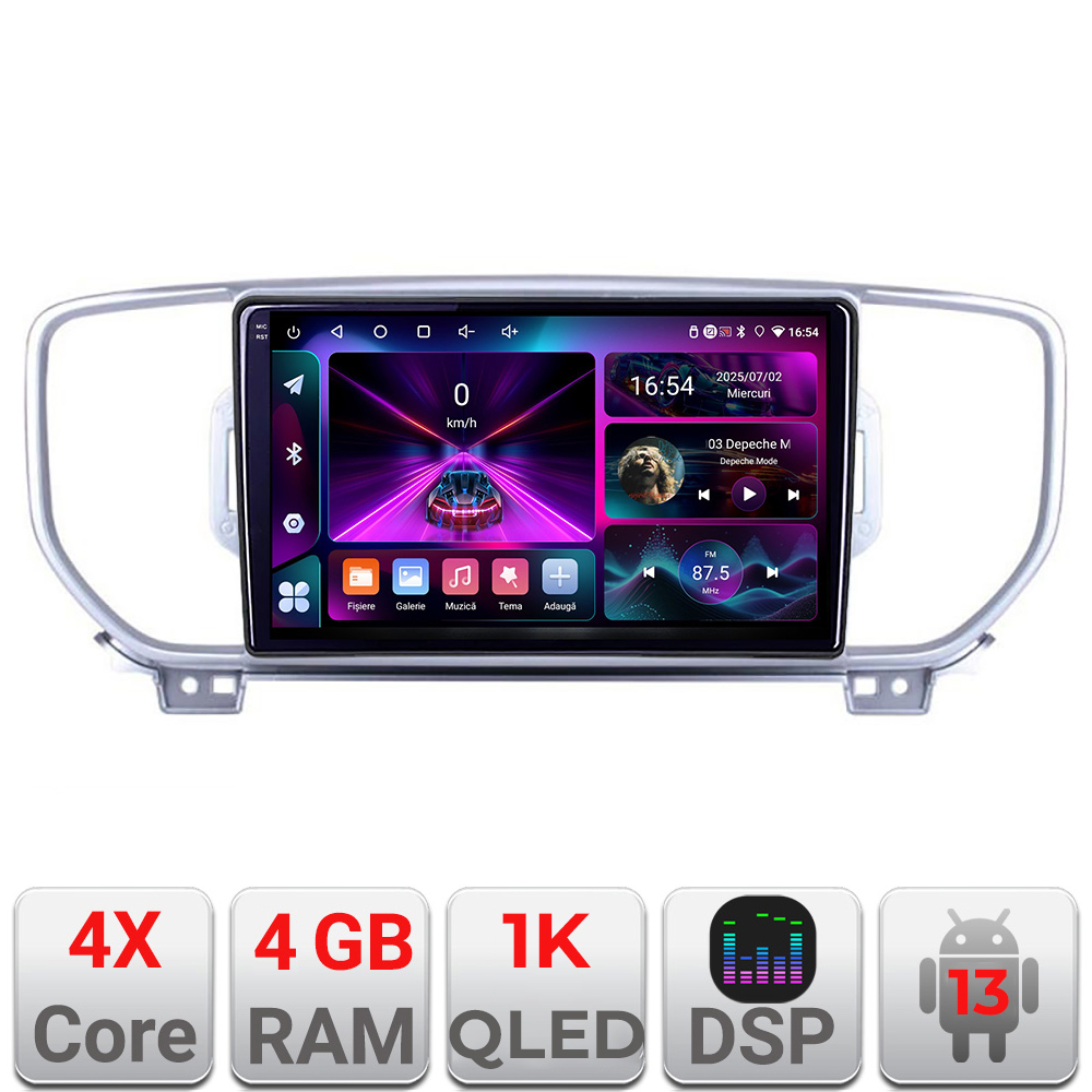 Navigatie Android Kia Sportage 2016-2018, 4GB RAM, 64GB, ecran InCell 1K