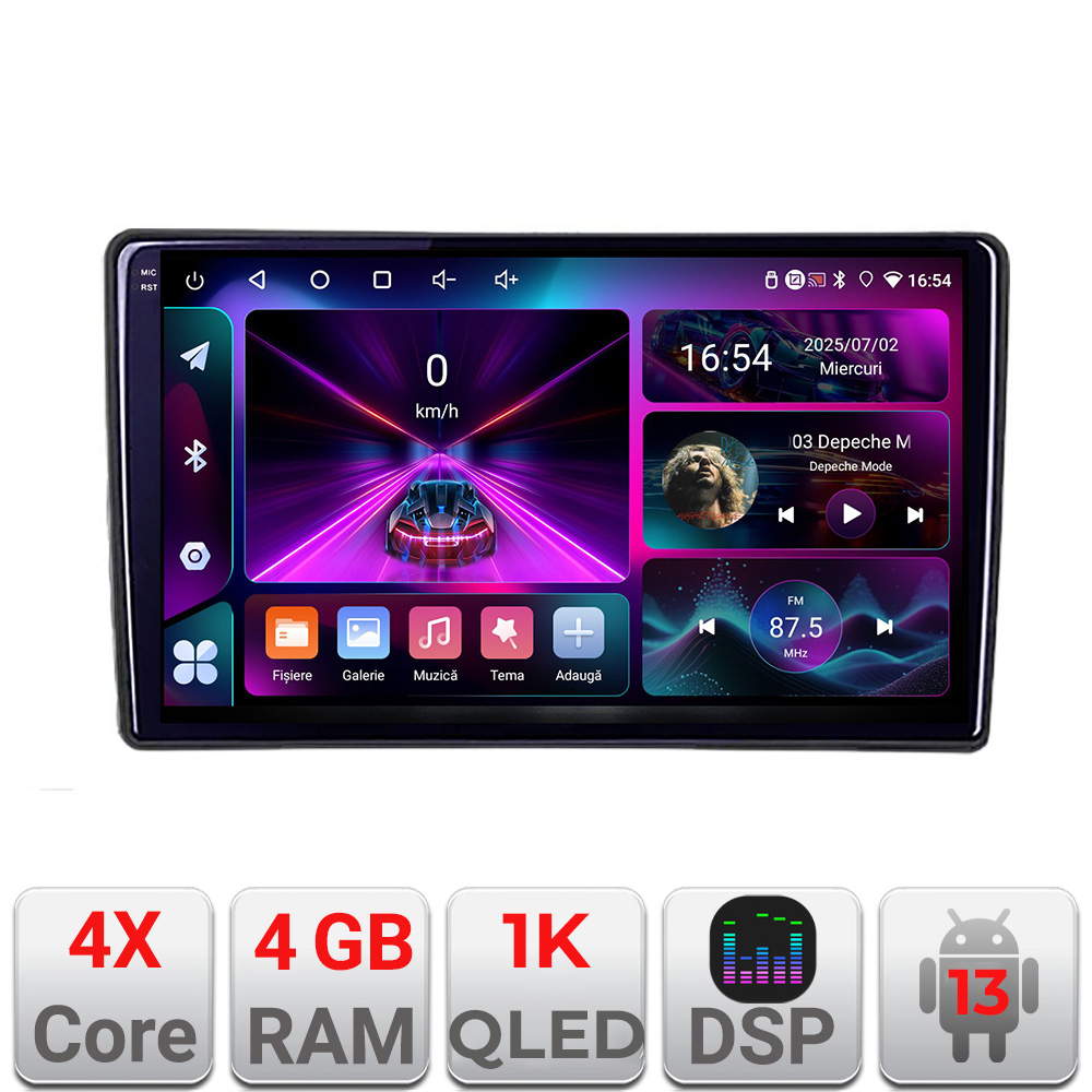 Navigație Android Peugeot 307 cu ecran InCell 1K, 4GB RAM și 64GB