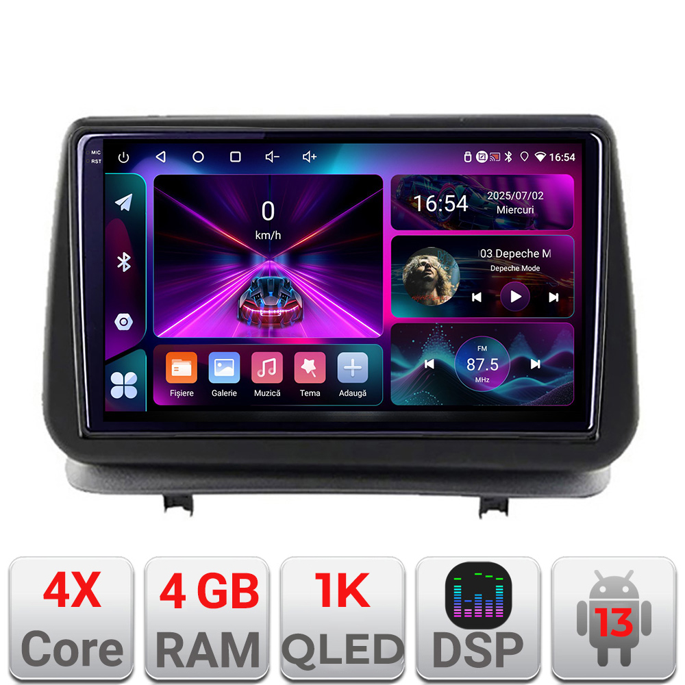 Navigatie Renault Clio 3 2005-2013 A-Clio3 4+64 InCell Display 1K Android Waze USB Navigatie Internet Youtube Radio