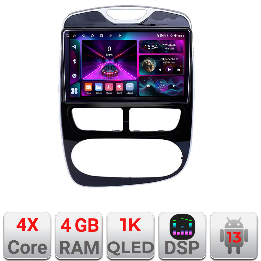 Navigație Renault Clio 4 Android 13, 4GB RAM, 64GB, ecran 1K InCell