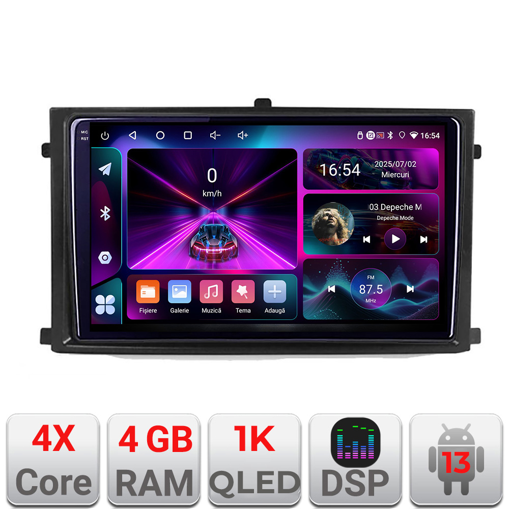 Navigatie Rexton 2019- A-REXTON 4+64 InCell Display 1K Android Waze USB Navigatie Internet Youtube Radio