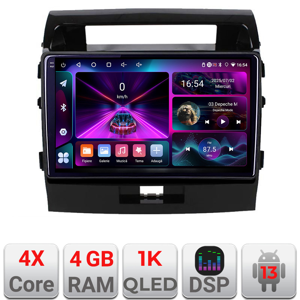 Navigatie Toyota LandCruiser 2008-2015 A-381 4+64 InCell Display 1K Android Waze USB Navigatie Internet Youtube Radio