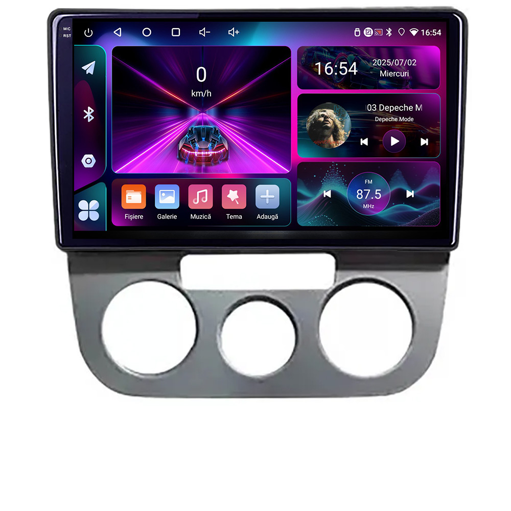 Navigatie VW Golf 5 2004-2010 clima manuala Android radio gps internet 4+64 InCell Display 1K KIT-golf5-manual+EDT-E210-RK