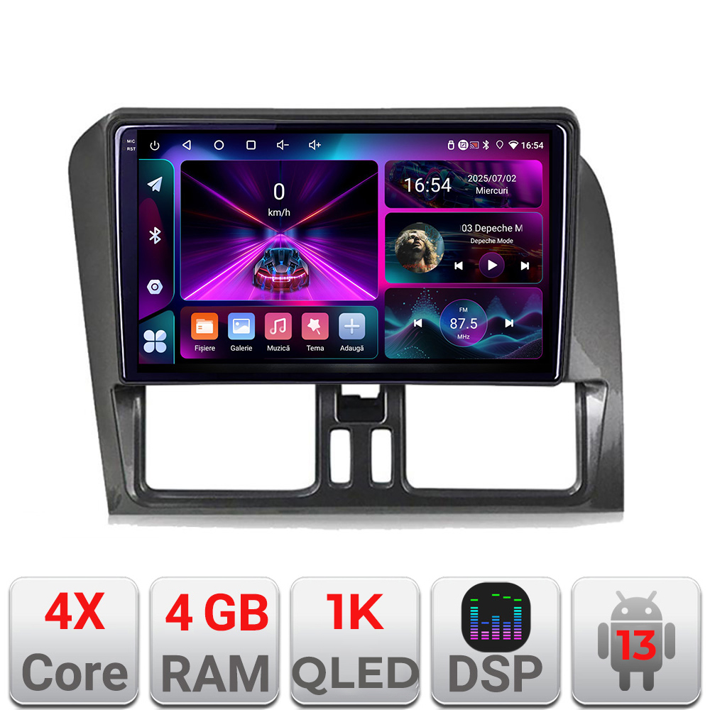 Navigație dedicată Volvo XC60 2008-2012, Android 13, QLED, Waze, USB