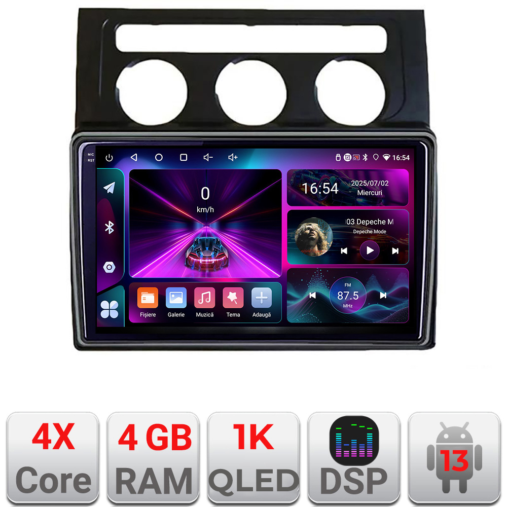 Navigație Android VW Touran 2003-2009, 4GB RAM, 64GB, ecran InCell 1K