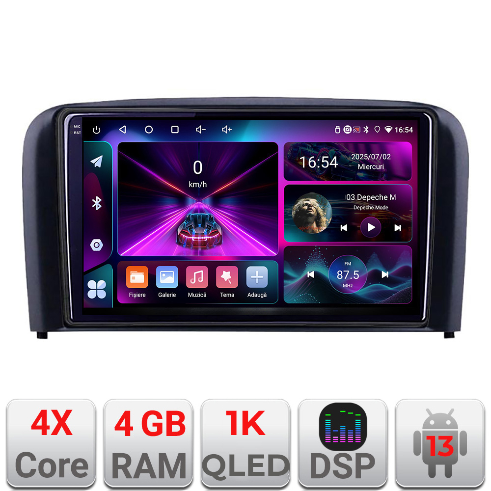 Navigatie Volvo S80 2004-2006 A-S80 4+64 InCell Display 1K Android Waze USB Navigatie Internet Youtube Radio