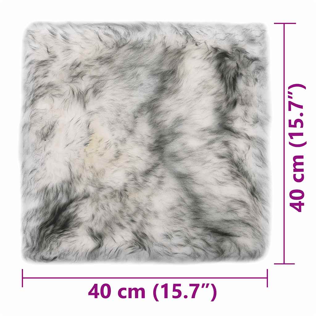 Pernuțe scaun 2 buc., gri închis, 40x40 cm, piele oaie naturală GartenMobel Dekor