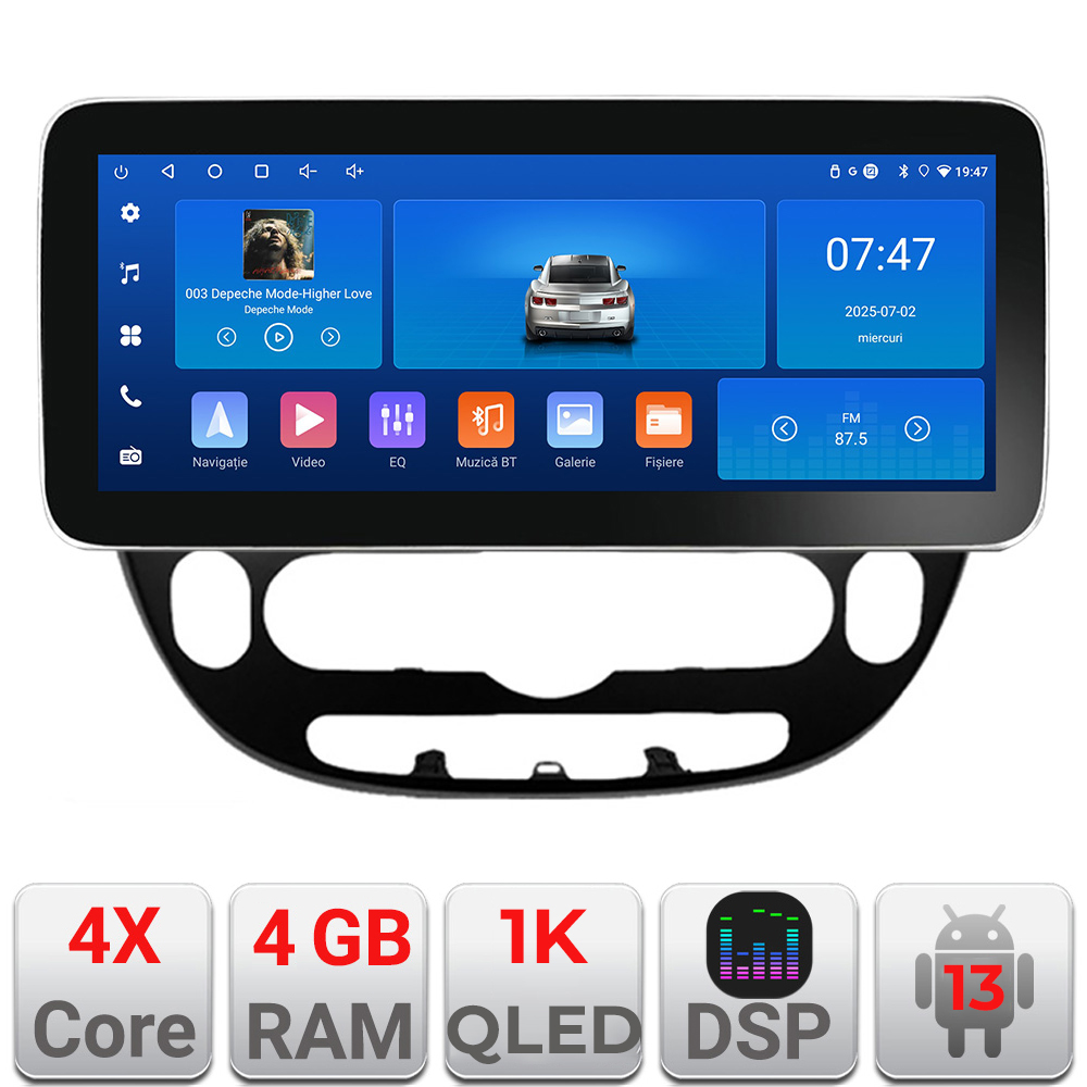 Navigatie Android Kia Soul 2014-2019, 12.3 inch Incell 1K, 4GB+64GB