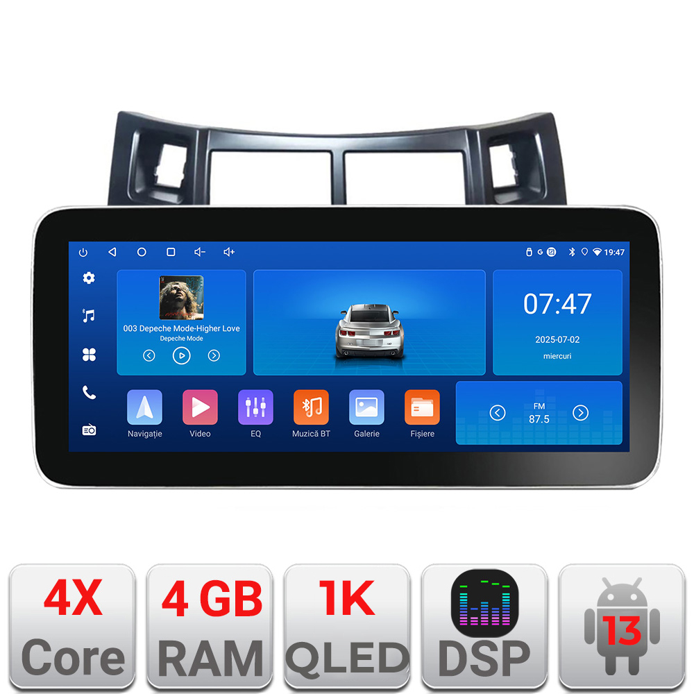Navigatie Toyota Yaris 2008-2011 K-YARIS08 Edotec 4+64 12.3 inch Incell 1K android Wifi 5Ghz gps internet
