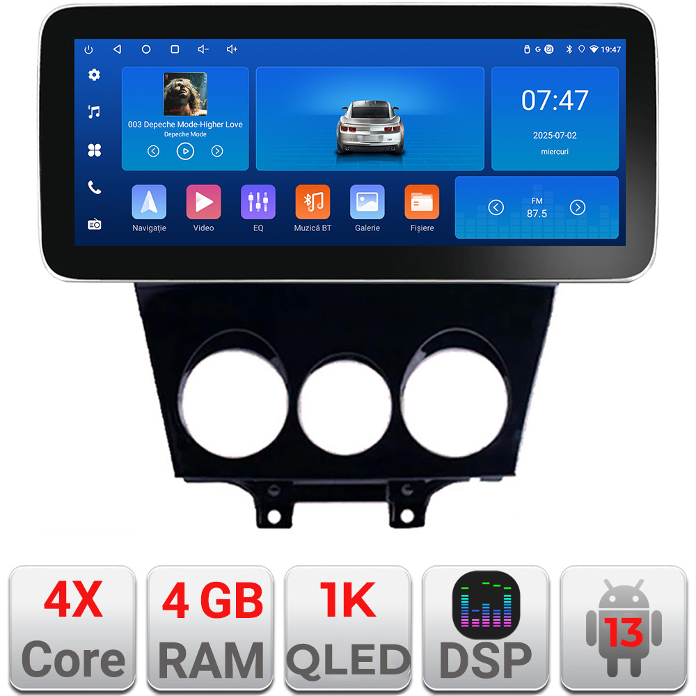 Navigatie Mazda RX8 2003-2008 Edotec 4+64 12.3 inch Incell 1K android Wifi 5Ghz gps internet
