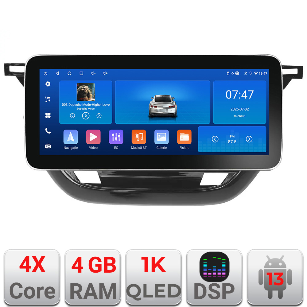 Navigatie Opel Corsa F 2019- Edotec 4+64 12.3 inch Incell 1K android Wifi 5Ghz gps internet KIT-corsa-f