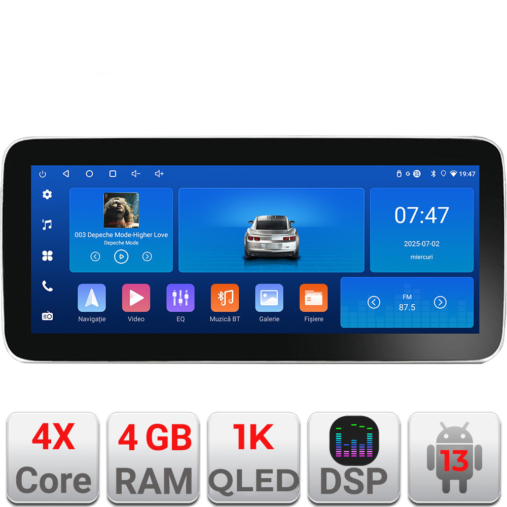 Navigație Android SsangYong Kyron Actyon 12.3 inch 4GB+64GB WiFi GPS