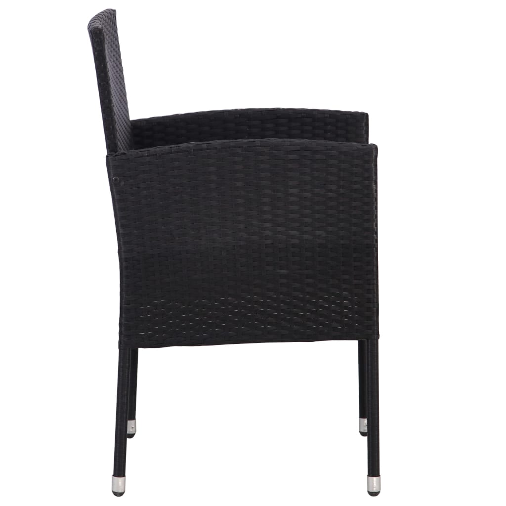 Set mobilier de grădină, 9 piese, negru, poliratan și oțel GartenMobel Dekor
