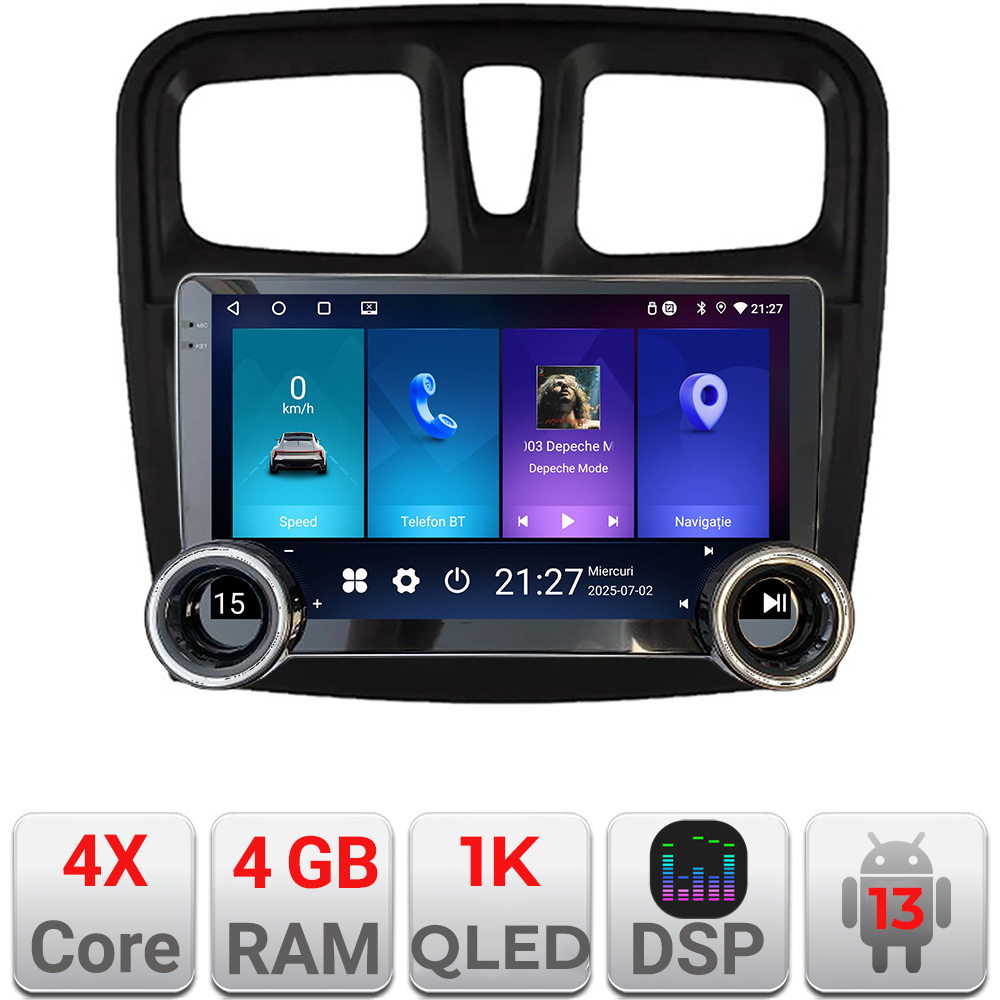 Navigatie Dacia Sandero 2012-2020 10.5 inch Android 13, 4GB+64GB
