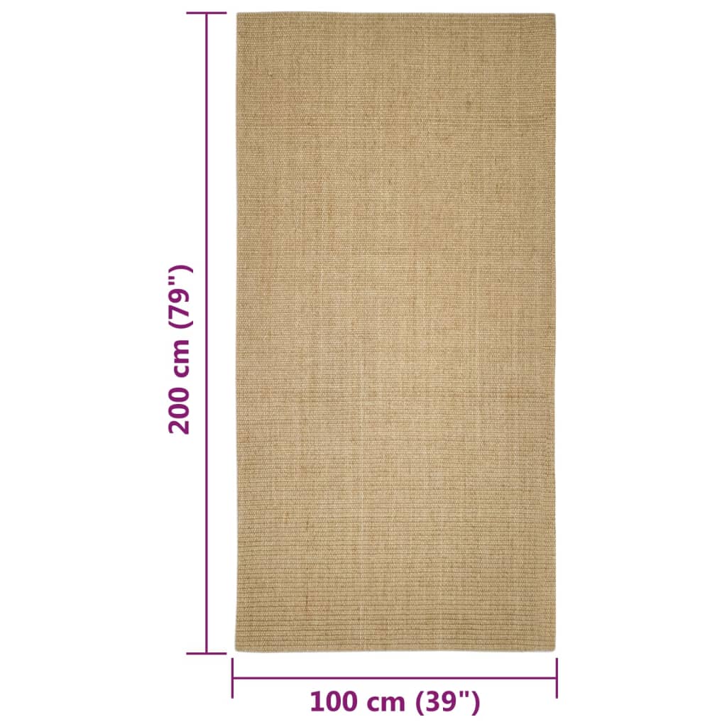 Covor din sisal pentru stâlp de zgâriat, 100x200 cm GartenMobel Dekor