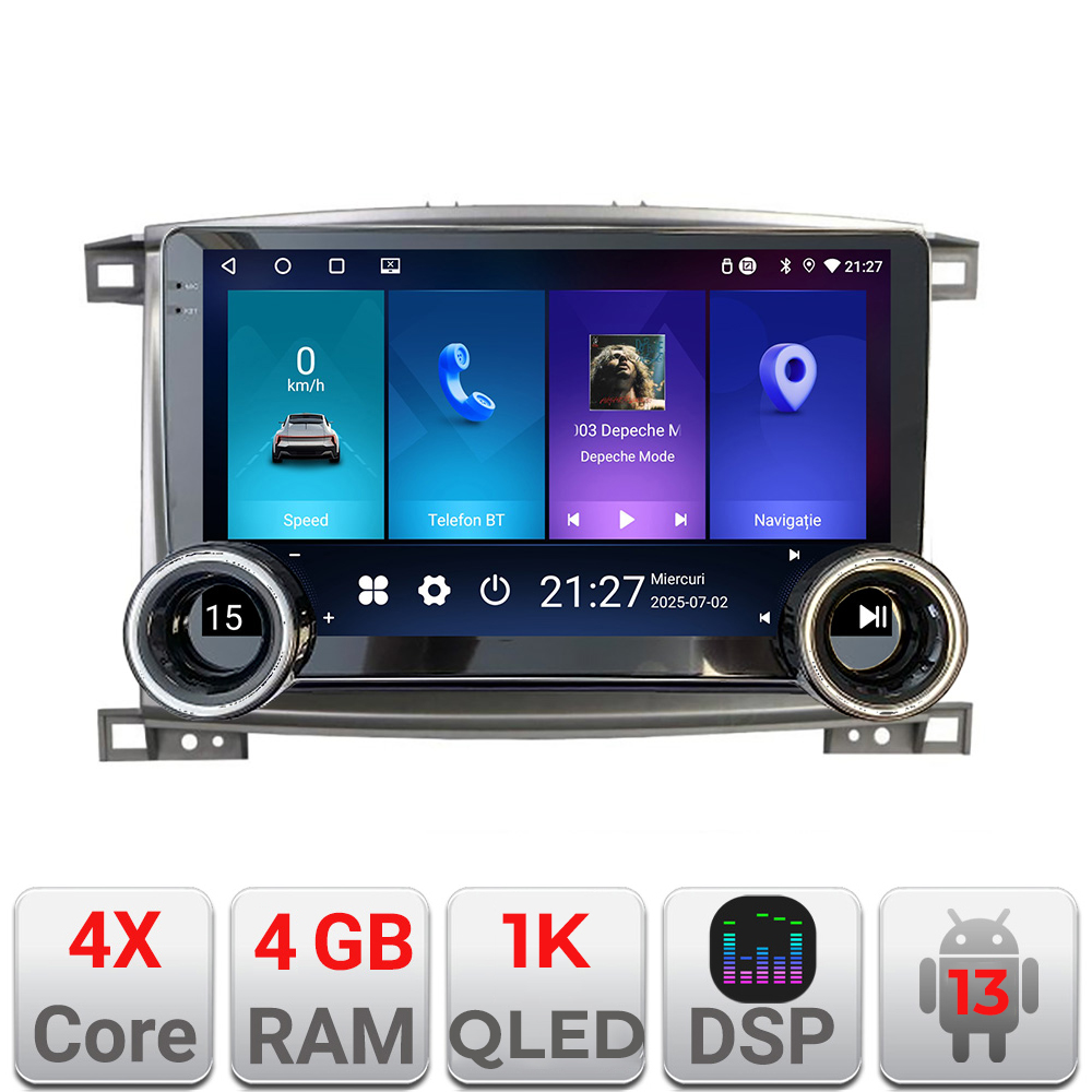 Navigatie Toyota Land Cruiser L100 2002-2008 Kit-l100 Edotec 4+64 10.5 inch Incell 1K android Wifi 5Ghz gps internet