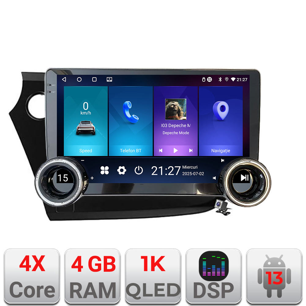 Navigatie Honda Insight 2009-2014 Kit-insight Edotec 4+64 10.5 inch Incell 1K android Wifi 5Ghz gps internet