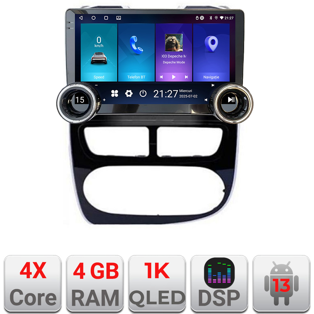 Navigatie Renault Clio 4 V1 Kit-467 Edotec 4+64 10.5 inch Incell 1K android Wifi 5Ghz gps internet