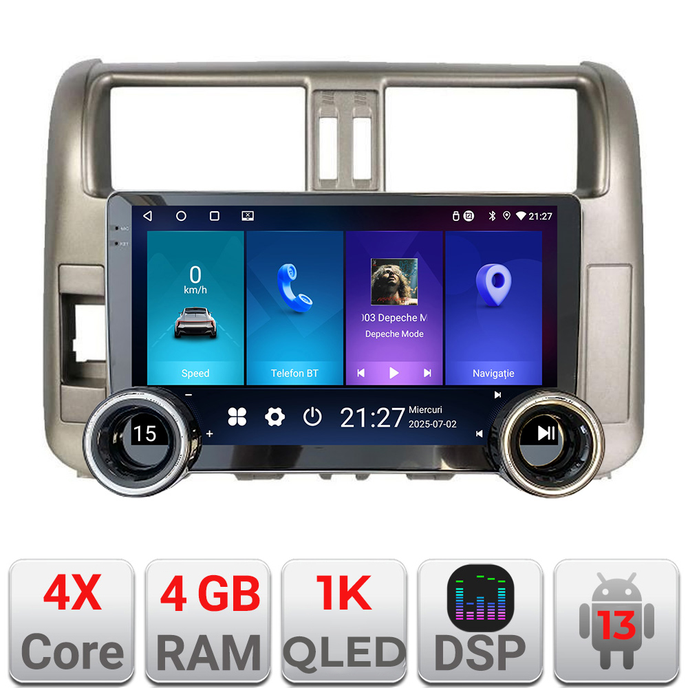 Navigatie TOYOTA Prado 2010-2013 Kit-347 Edotec 4+64 10.5 inch Incell 1K android Wifi 5Ghz gps internet