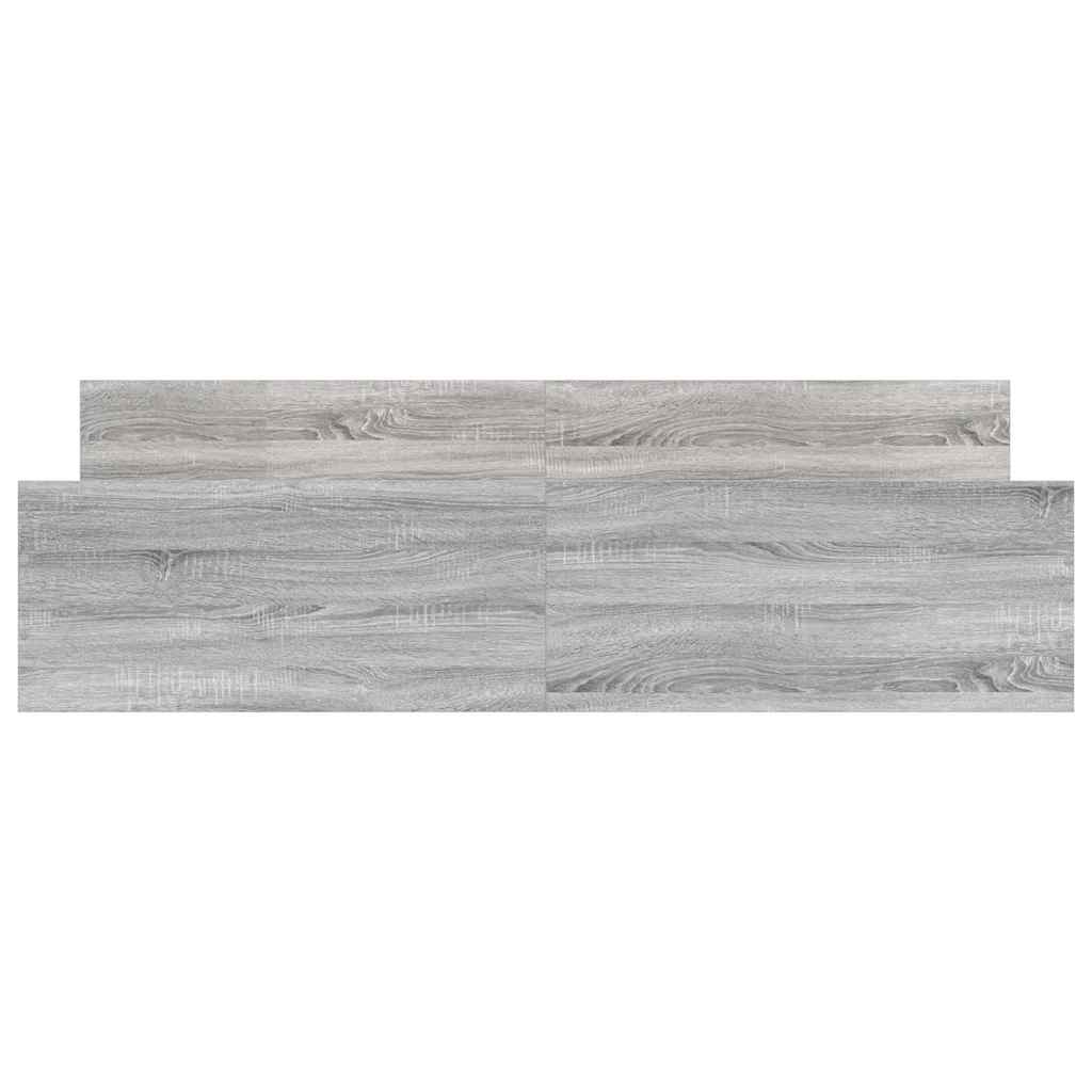 Cadru de pat cu tăblie la cap/picioare, gri sonoma, 200x200 cm GartenMobel Dekor