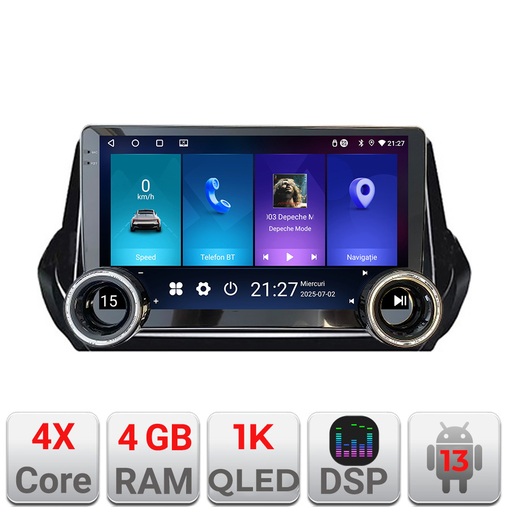 Navigatie Peugeot 2008 2020- Edotec 4+64 10.5 inch Incell 1K android Wifi 5Ghz gps internet Kit-209-2020