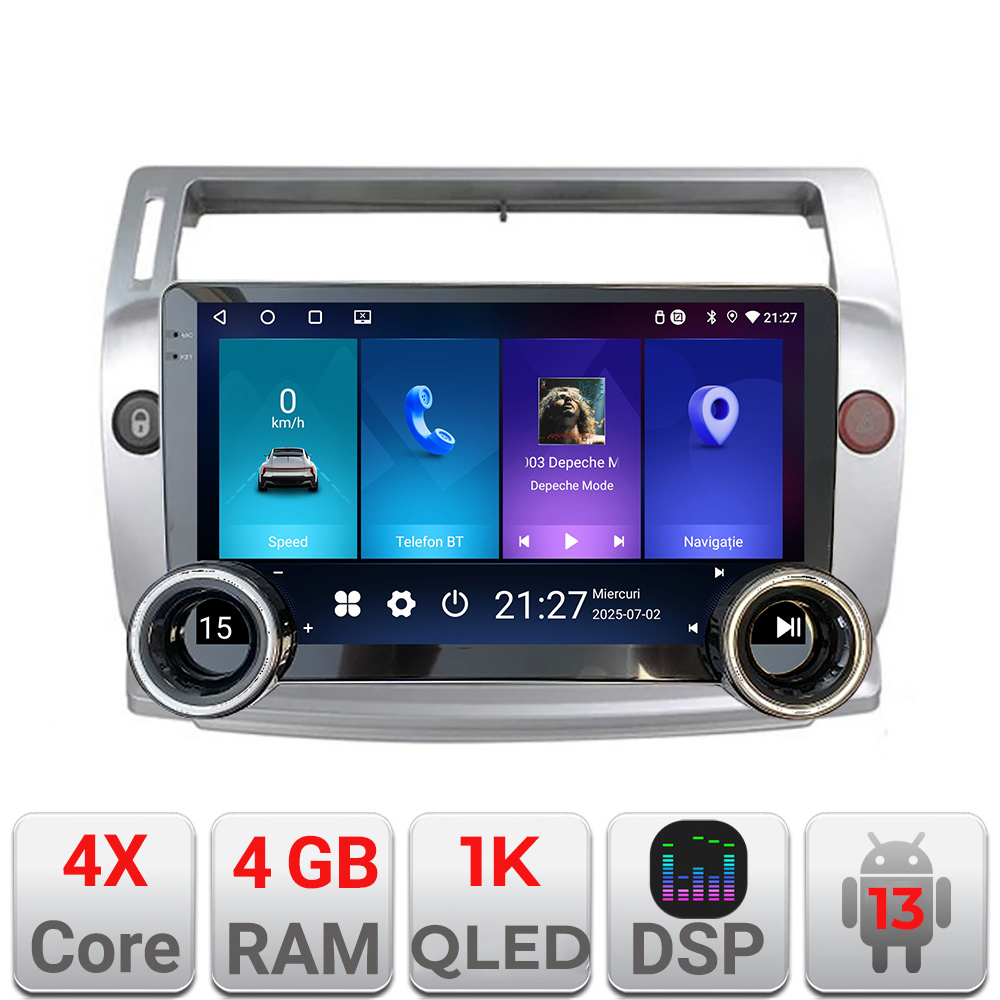 Navigatie Citroen C4 2005-2010 Edotec 4GB+64GB 10.5 inch Android 13