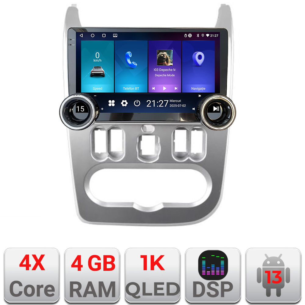 Navigație Android Dacia Duster 2010-2012, 10.5 inch, 4GB+64GB, GPS