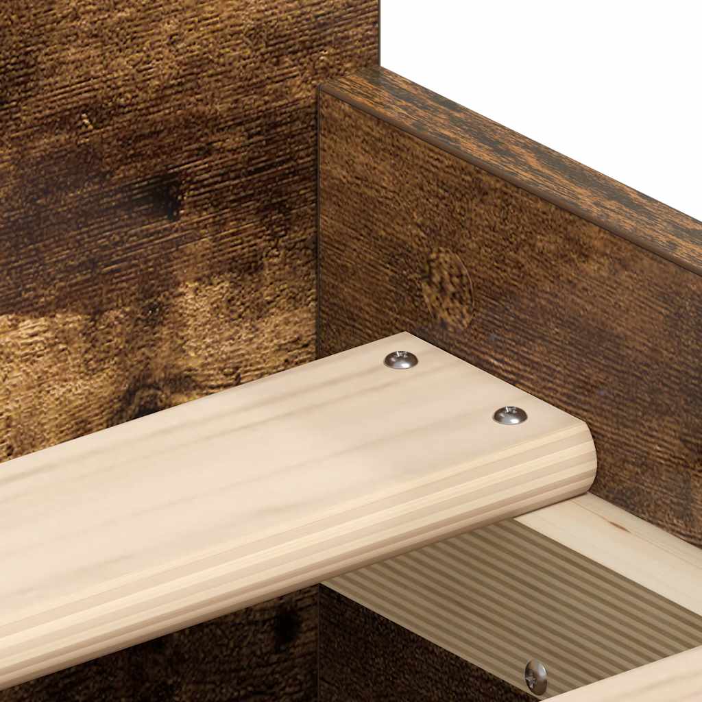Cadru pat cu tăblie la cap/picioare, stejar fumuriu, 90x190 cm GartenMobel Dekor