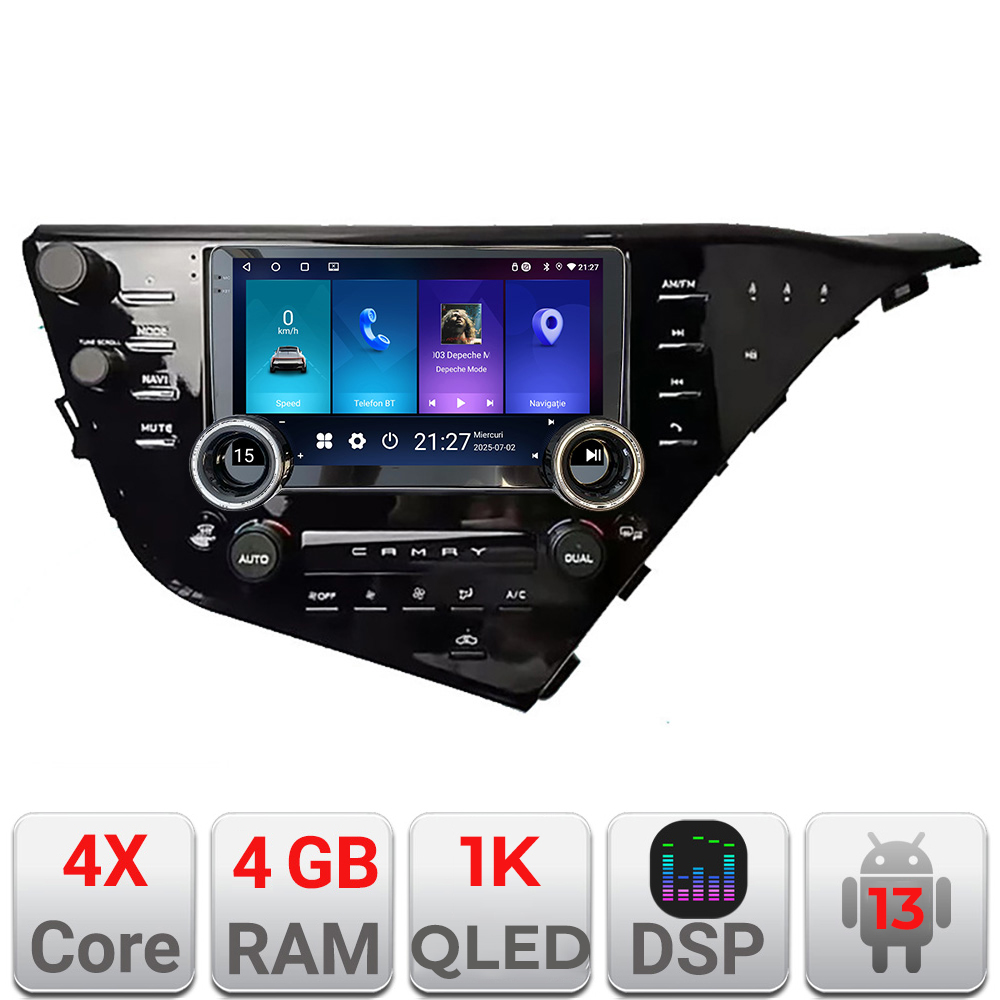 Navigatie Toyota Camry 2017-2021 Edotec 4+64 10.5 inch Incell 1K android Wifi 5Ghz gps internet