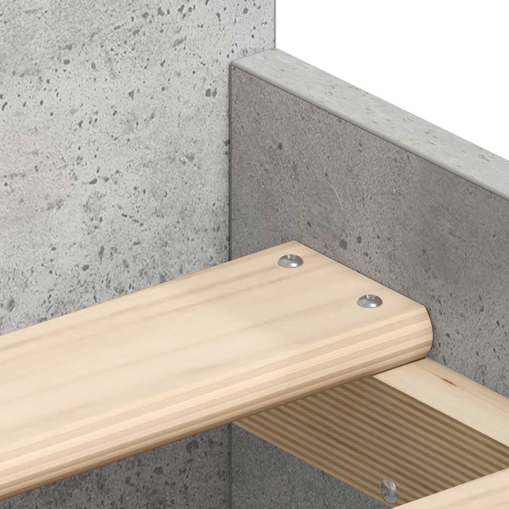 Cadru de pat cu tăblie la cap/picioare, gri beton, 75x190 cm GartenMobel Dekor