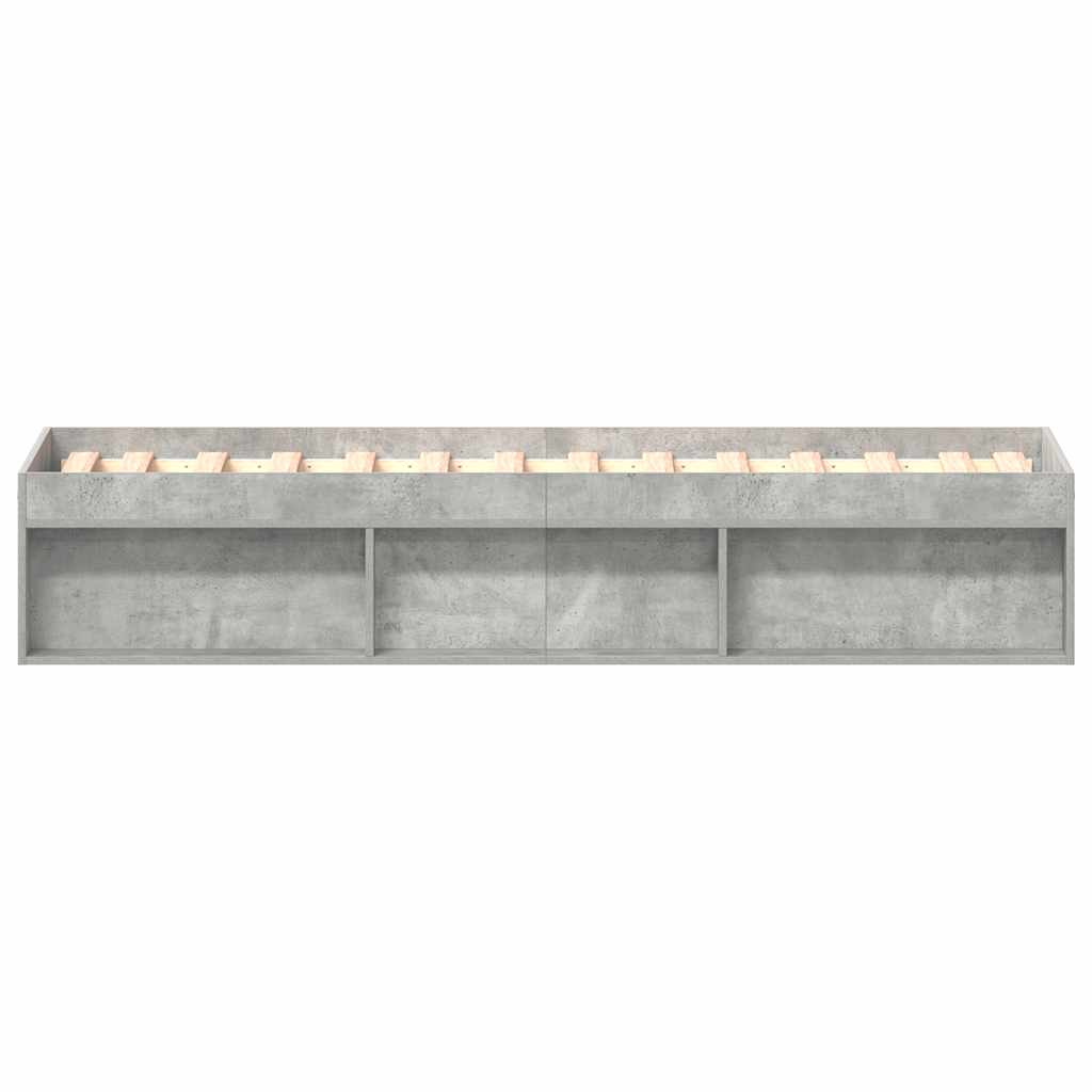 Cadru de pat mic single, gri beton, 75x190 cm GartenMobel Dekor