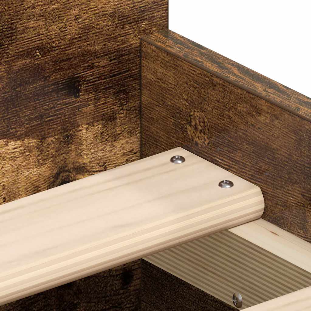 Cadru pat cu tăblie la cap/picioare, stejar fumuriu, 75x190 cm GartenMobel Dekor