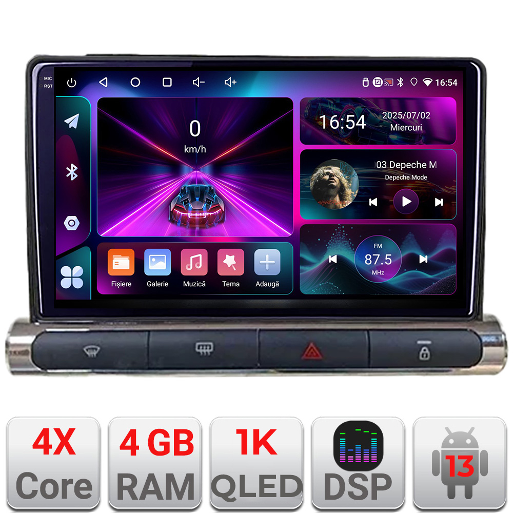 Navigatie Android Citroen C3 2017-2024, 4+64 GB, ecran QLED, GPS