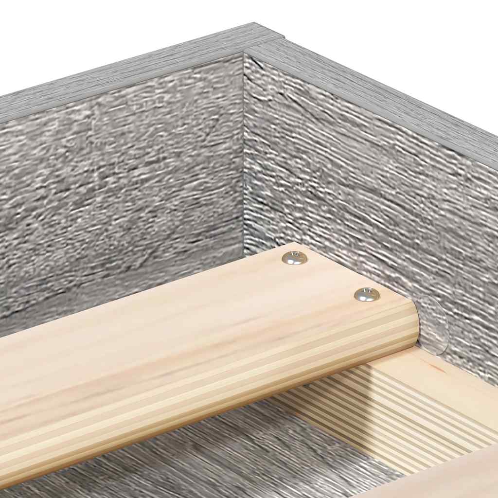 Cadru de pat mic single, sonoma gri, 75x190 cm GartenMobel Dekor