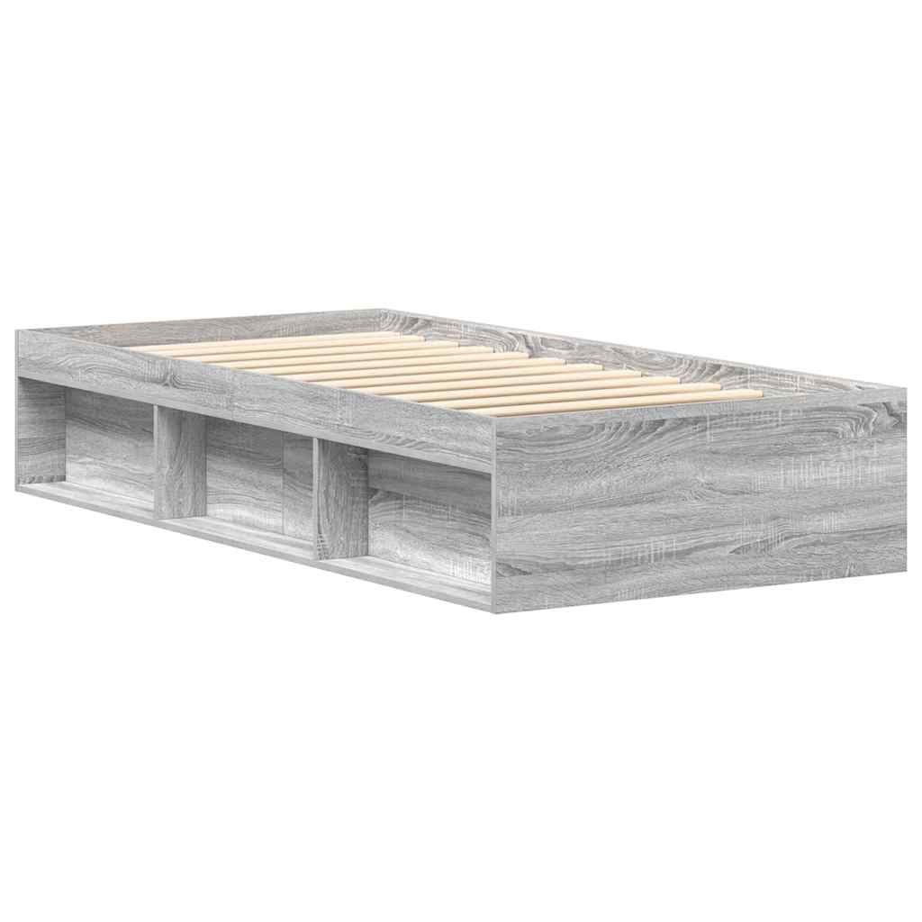 Cadru de pat mic single, sonoma gri, 75x190 cm GartenMobel Dekor