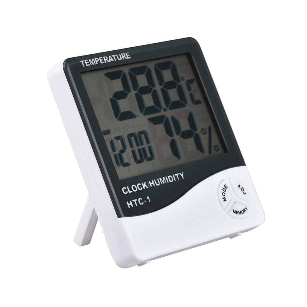 Termometru si Higrometru cu Ceas Digital de Camera si Alarma, Afiseaza Temperatura, Umiditatea si Ora