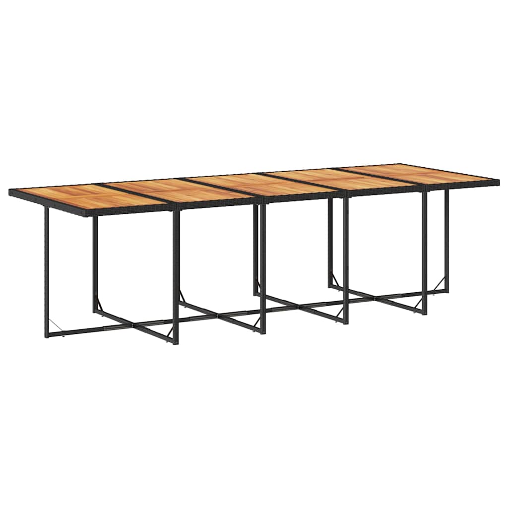 Set mobilier de exterior cu perne, 11 piese, negru, poliratan GartenMobel Dekor