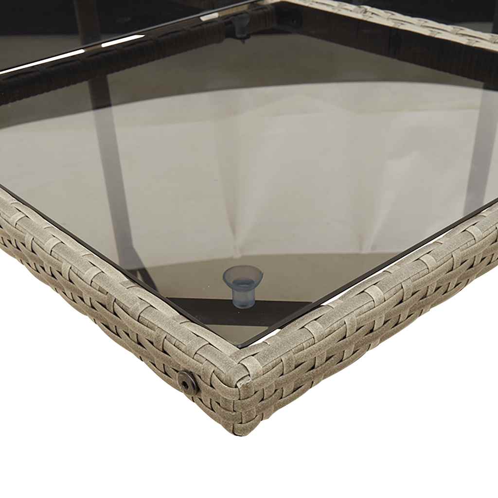 Set mobilier de grădină cu perne, 11 piese, gri, poliratan GartenMobel Dekor