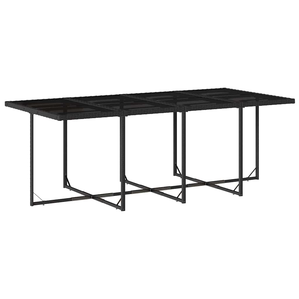 Set mobilier de grădină cu perne, 13 piese, negru, poliratan GartenMobel Dekor