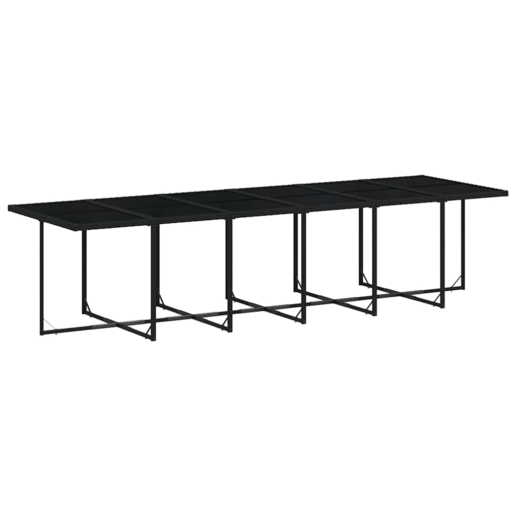 Set mobilier de grădină cu perne, 13 piese, negru, poliratan GartenMobel Dekor