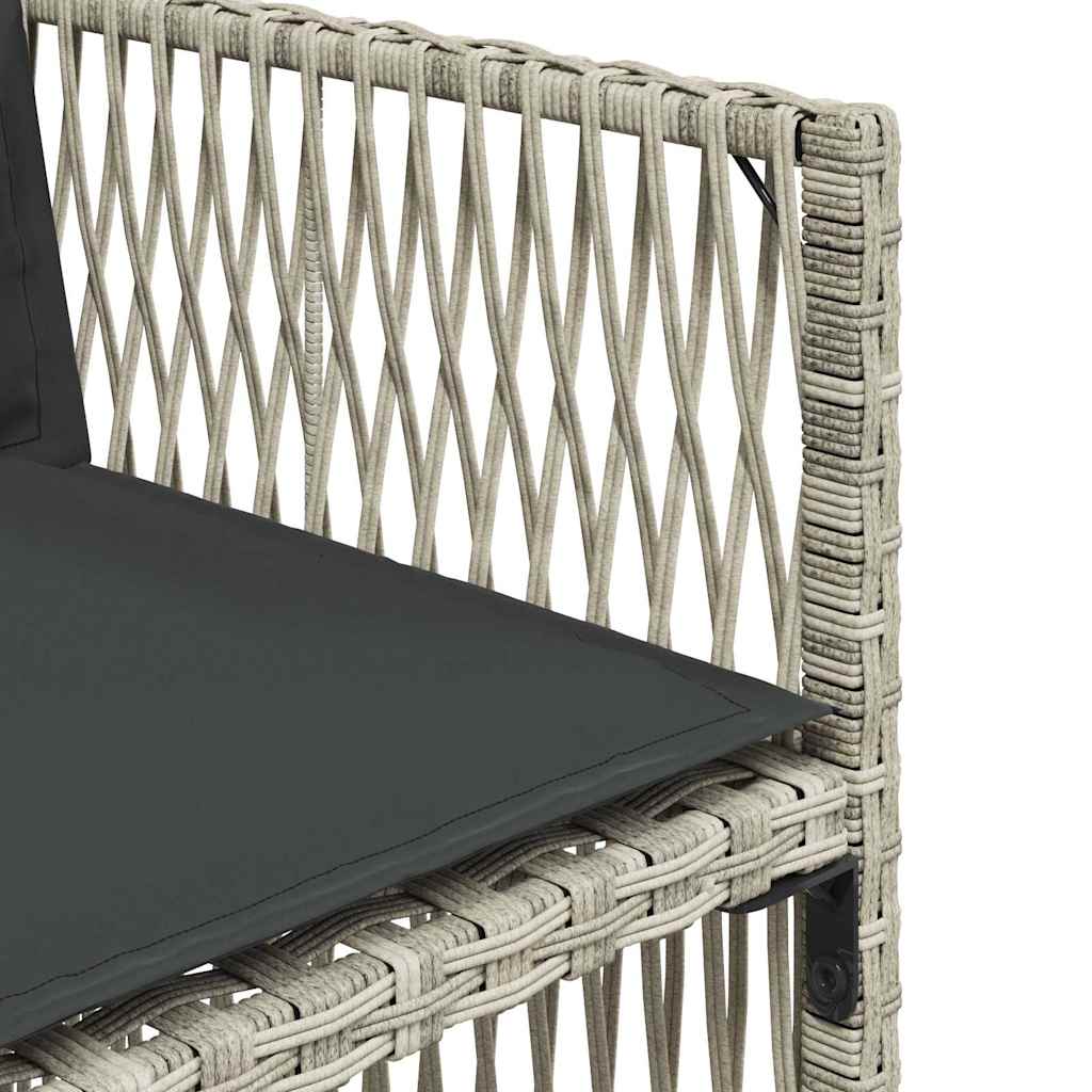 Set mobilier de grădină cu perne 11 piese gri deschis poliratan GartenMobel Dekor